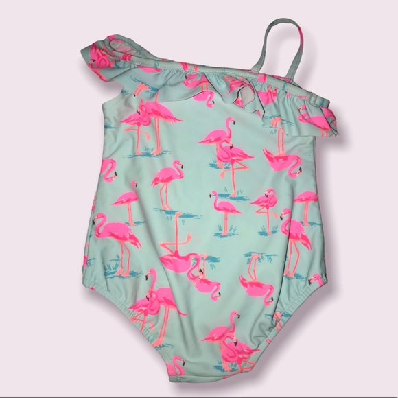 Carter’s Flamingo Print Girl Swimsuit.  Size 24 months. - Picture 2 of 6